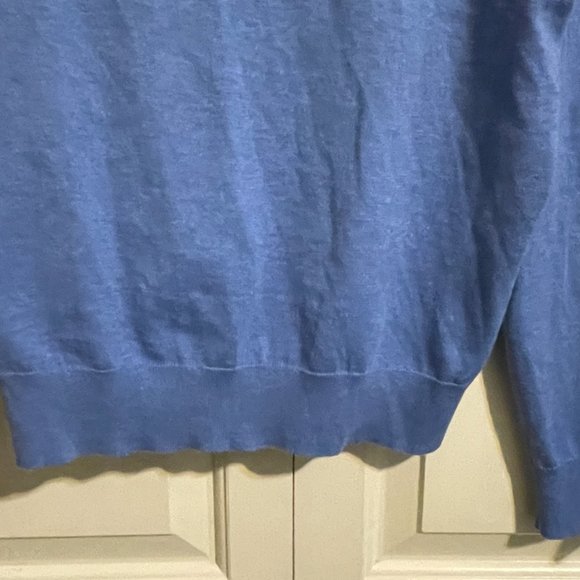 Brooks Brothers Blue Heather Quarter-Zip Medium Sweater - Picture 8 of 12